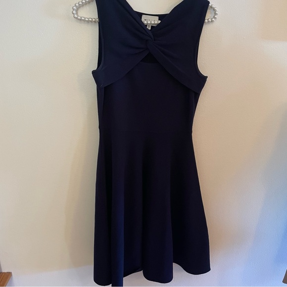 Milly Dresses & Skirts - Milly knit sleeveless skater dress with cross front